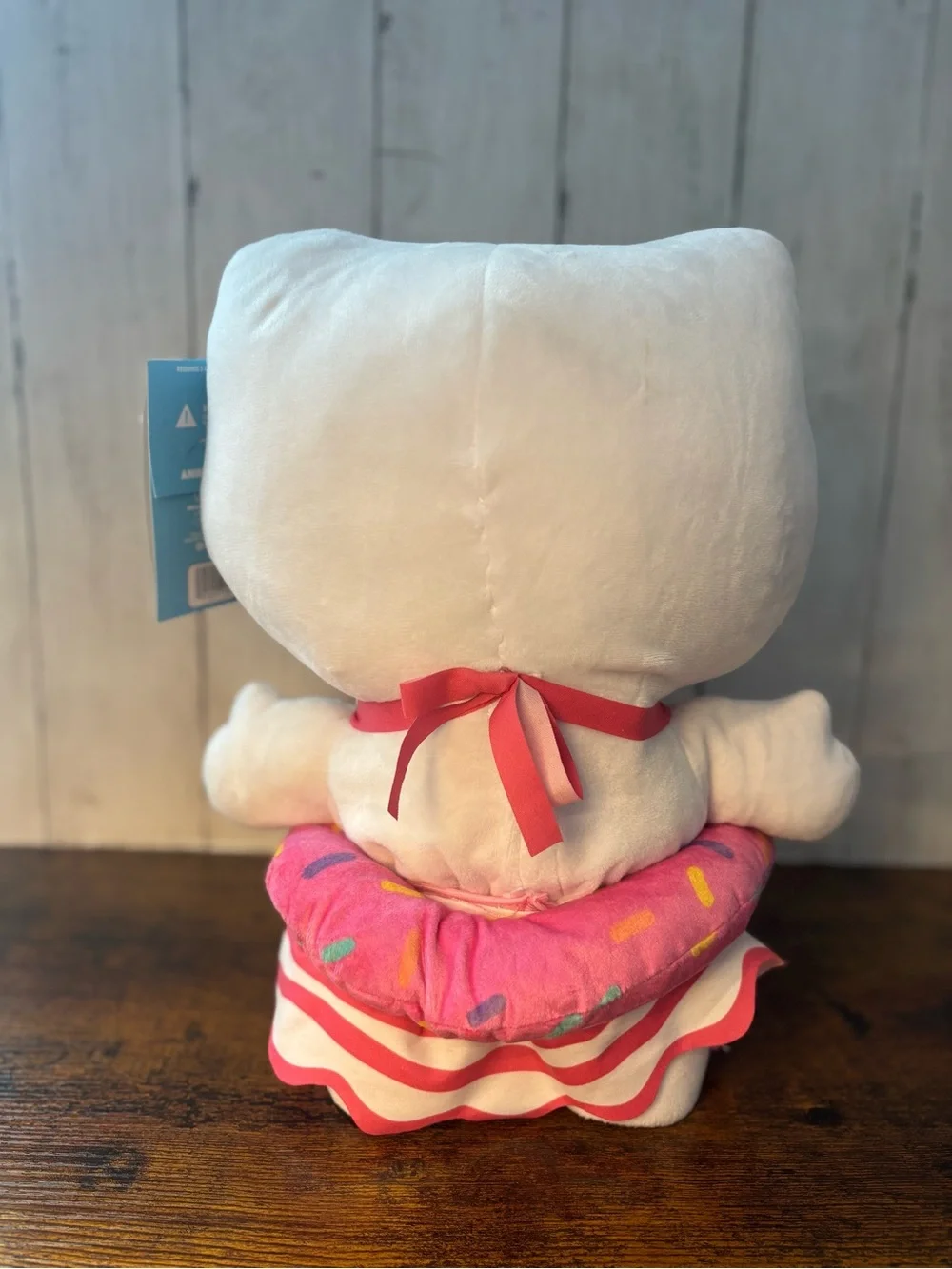 Working Hello Kitty White Plush with Pink Outfit and Blue Heart Sunglasses